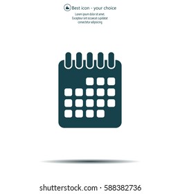 Calendar icon, vector illustration. Flat design style