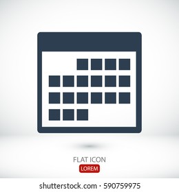 Calendar icon, vector illustration. Flat design eps 10