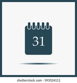 Calendar icon, vector illustration. Flat design style