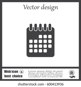 Calendar icon, vector illustration. Flat design style