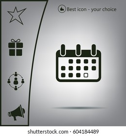 Calendar icon, vector illustration. Flat design style