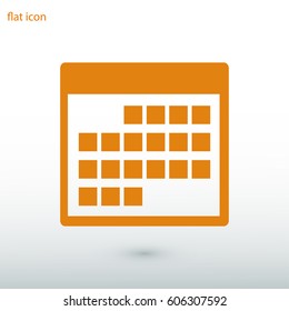 Calendar icon, vector illustration. Flat design eps 10