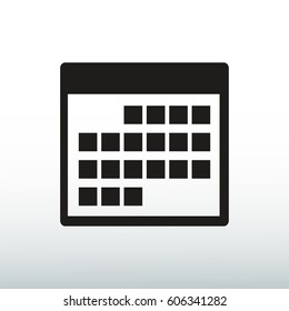 Calendar icon, vector illustration. Flat design eps 10