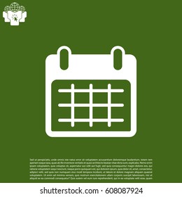 Calendar icon, vector illustration. Flat design style