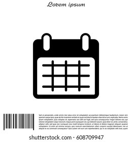 Calendar icon, vector illustration. Flat design style