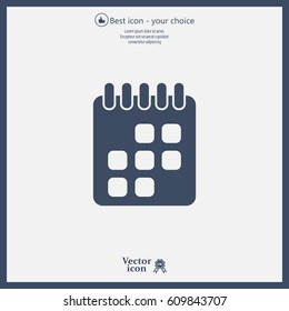 Calendar icon, vector illustration. Flat design style