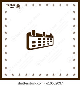 Calendar icon, vector illustration. Flat design style