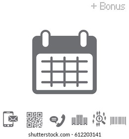 Calendar icon, vector illustration. Flat design style