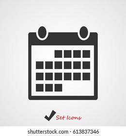 Calendar icon, vector illustration. Flat design eps 10