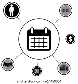 Calendar icon, vector illustration. Flat design style