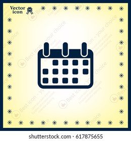 Calendar icon, vector illustration. Flat design style