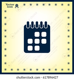Calendar icon, vector illustration. Flat design style