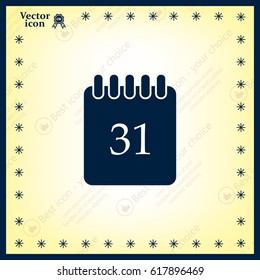 Calendar icon, vector illustration. Flat design style