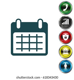 Calendar icon, vector illustration. Flat design style
