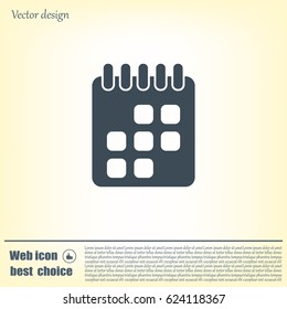 Calendar icon, vector illustration. Flat design style
