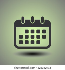 Calendar icon, vector illustration. Flat design style