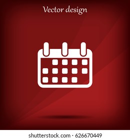 Calendar icon, vector illustration. Flat design style