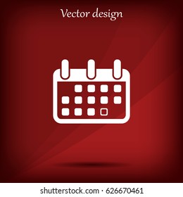 Calendar icon, vector illustration. Flat design style