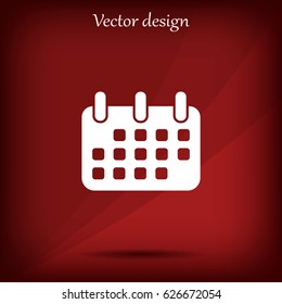 Calendar icon, vector illustration. Flat design style