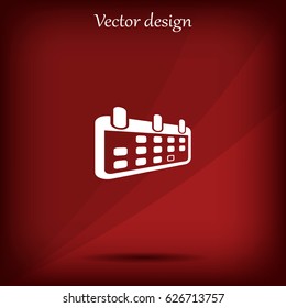 Calendar icon, vector illustration. Flat design style