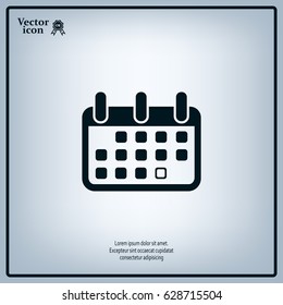 Calendar icon, vector illustration. Flat design style