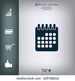 Calendar icon, vector illustration. Flat design style