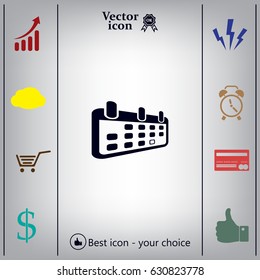 Calendar icon, vector illustration. Flat design style