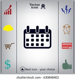 Calendar icon, vector illustration. Flat design style