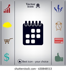 Calendar icon, vector illustration. Flat design style