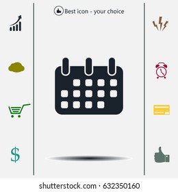 Calendar icon, vector illustration. Flat design style