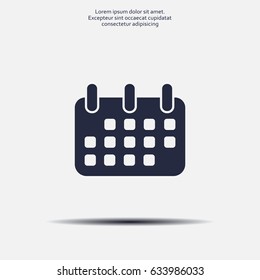 Calendar icon, vector illustration. Flat design style