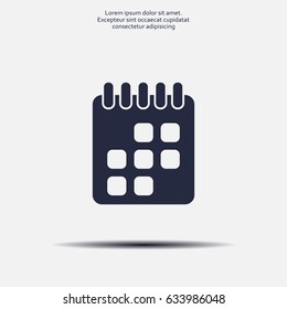 Calendar icon, vector illustration. Flat design style