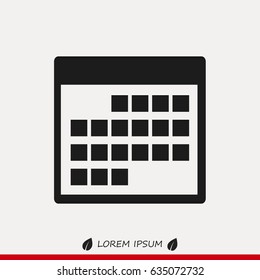 Calendar icon, vector illustration. Flat design eps 10