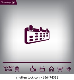 Calendar icon, vector illustration. Flat design style