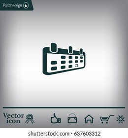 Calendar icon, vector illustration. Flat design style