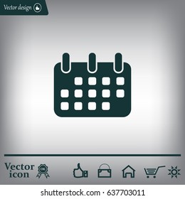 Calendar icon, vector illustration. Flat design style