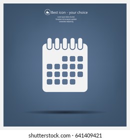 Calendar icon, vector illustration. Flat design style