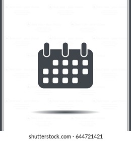 Calendar icon, vector illustration. Flat design style