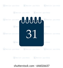 Calendar icon, vector illustration. Flat design style
