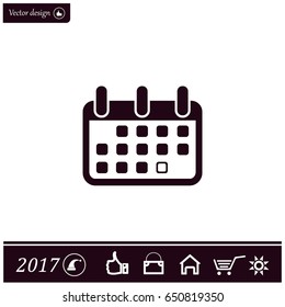 Calendar icon, vector illustration. Flat design style