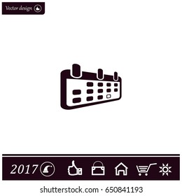 Calendar icon, vector illustration. Flat design style