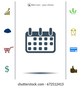 Calendar icon, vector illustration. Flat design style