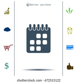 Calendar icon, vector illustration. Flat design style