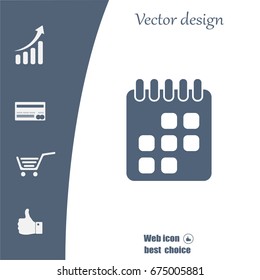 Calendar icon, vector illustration. Flat design style