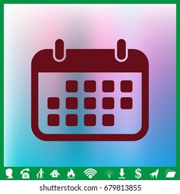 Calendar icon, vector illustration. Flat design style