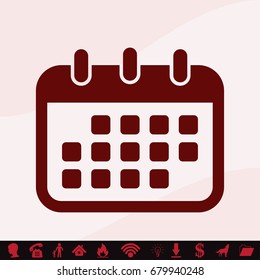 Calendar icon, vector illustration. Flat design style