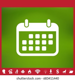 Calendar icon, vector illustration. Flat design style