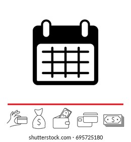 Calendar icon, vector illustration. Flat design style