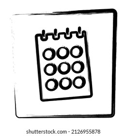 calendar icon, vector illustration isolated on white background.