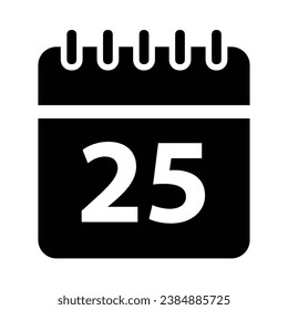 Calendar Icon Vector Illustration Isolated on Transparent Background. Use for Xmas, Decoration, Greeting Card Etc.